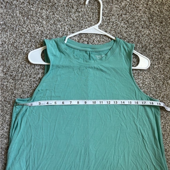 🦋 Time & Tru Green Sleeveless Shift Dress Pockets Comfy Casual Summer XL Stretch - Picture 6 of 7